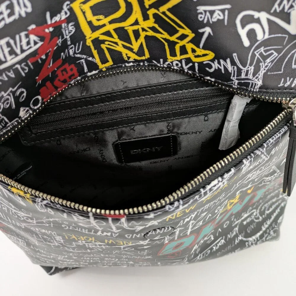 DKNY Tilly Backpack Black Graffiti - NWOT